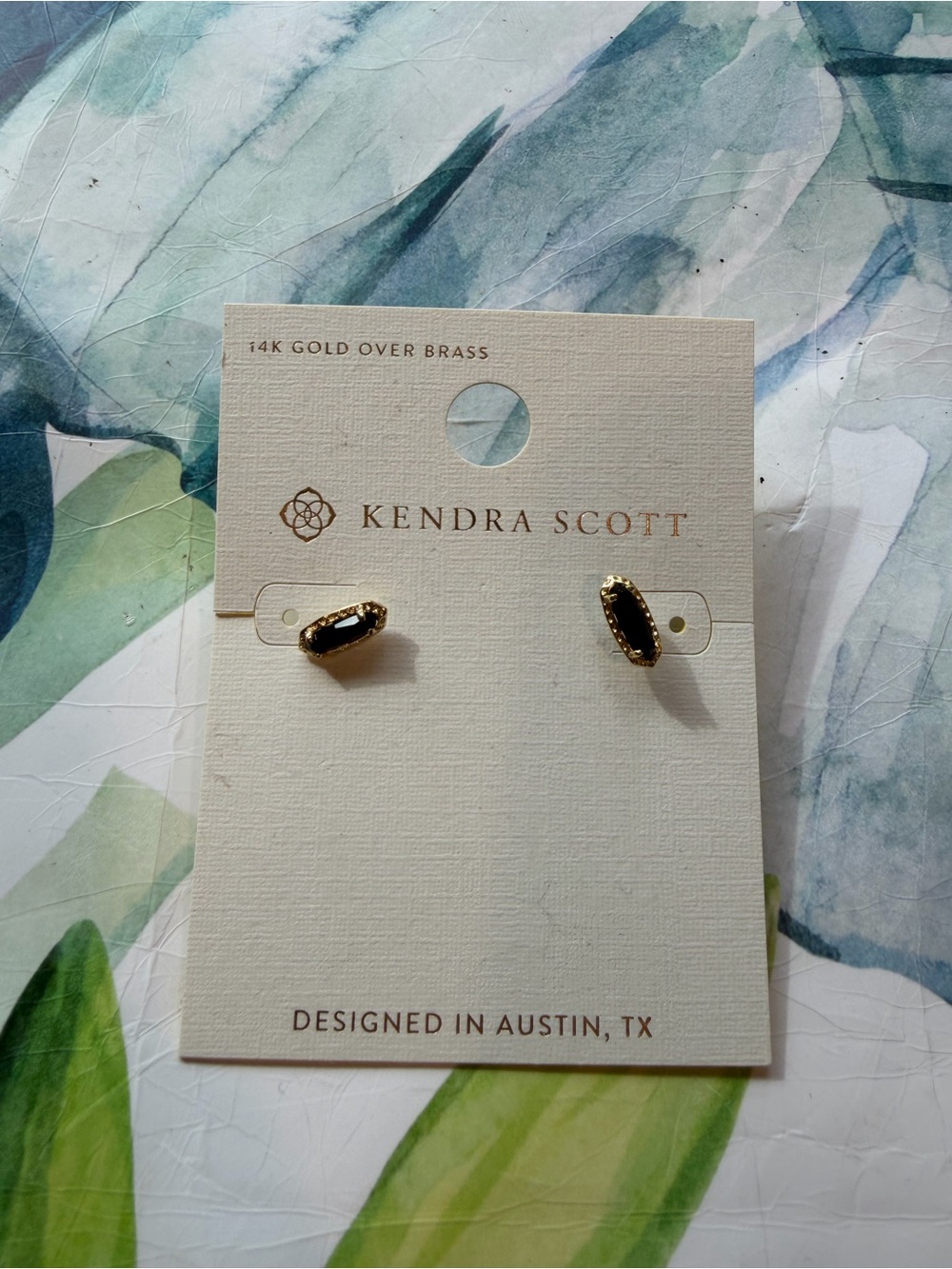 Kendra Scott stud earrings - Black & Gold NWT